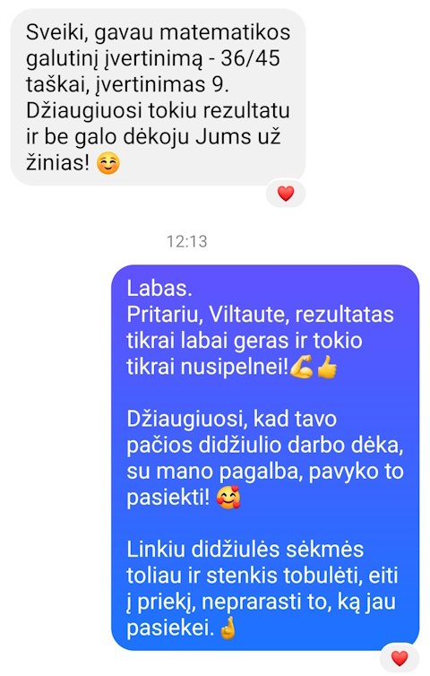 Viltautės pranešimas apie galutinį PUPP rezultatą